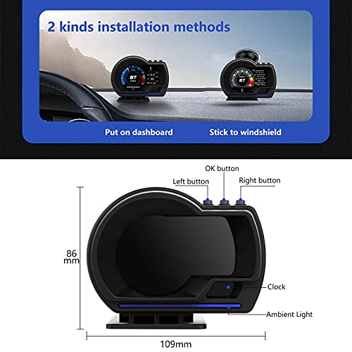 wiiyii P6 OBD2 GPS Head-Up Display & Smart Car Gauge