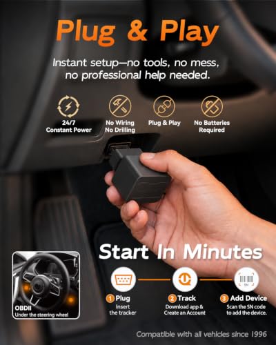 OBD-II Real-Time GPS Vehicle Tracker with No Monthly Fee