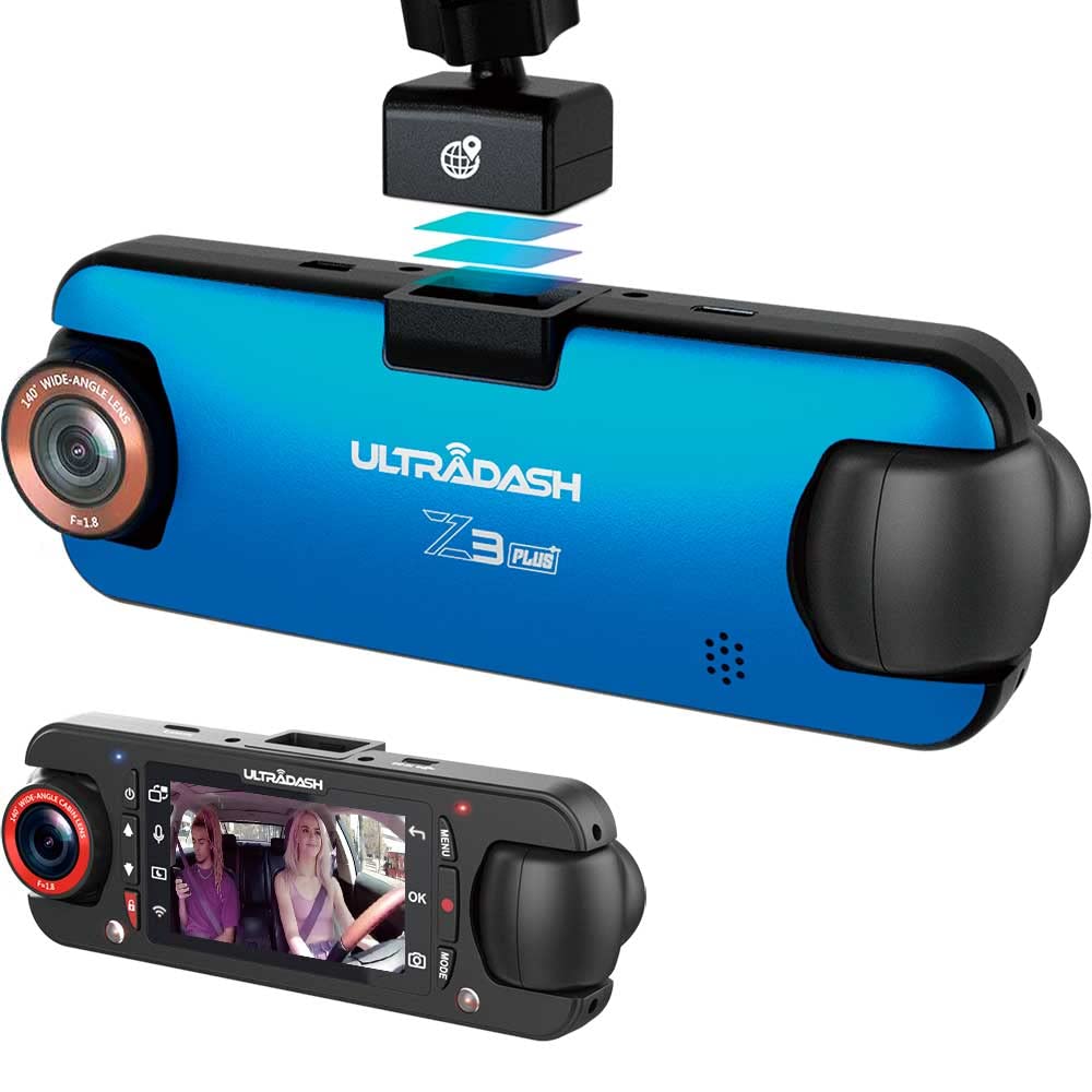 UltraDash Dual-Lens Dash Cam with GPS Magnetic Mount
