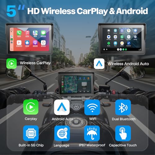 WonVon Motorcycle CarPlay & Android Auto Navigation Display