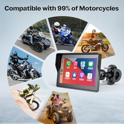 WonVon Motorcycle CarPlay & Android Auto Navigation Display