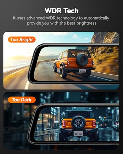 WOLFBOX G840S 12-Inch 4K Mirror Dash Cam & Backup Camera