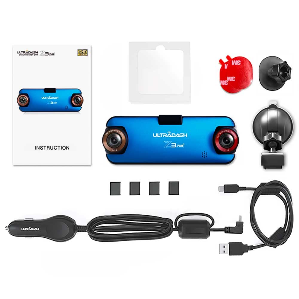 UltraDash Dual-Lens Dash Cam with GPS Magnetic Mount