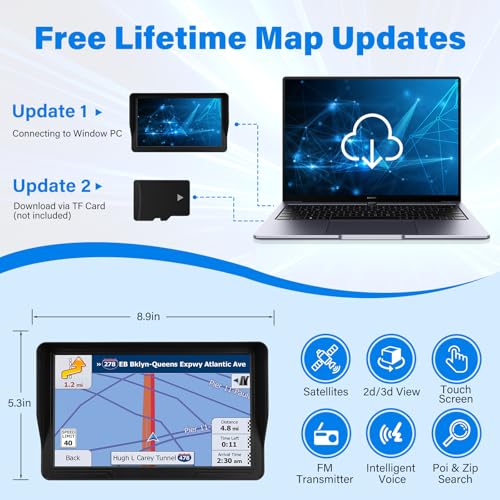 9-Inch GPS Navigator for Car, Truck & RV with 2026 Maps
