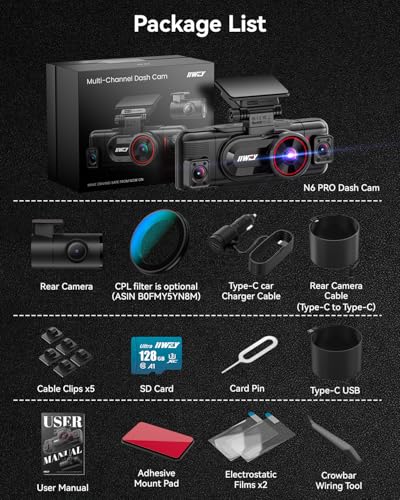 IIWEY N6 PRO 4K STARVIS 2 4-Channel 360° Dash Cam
