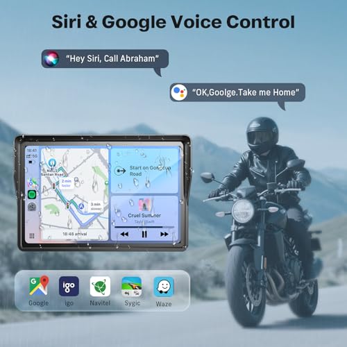 WonVon Motorcycle CarPlay & Android Auto Navigation Display
