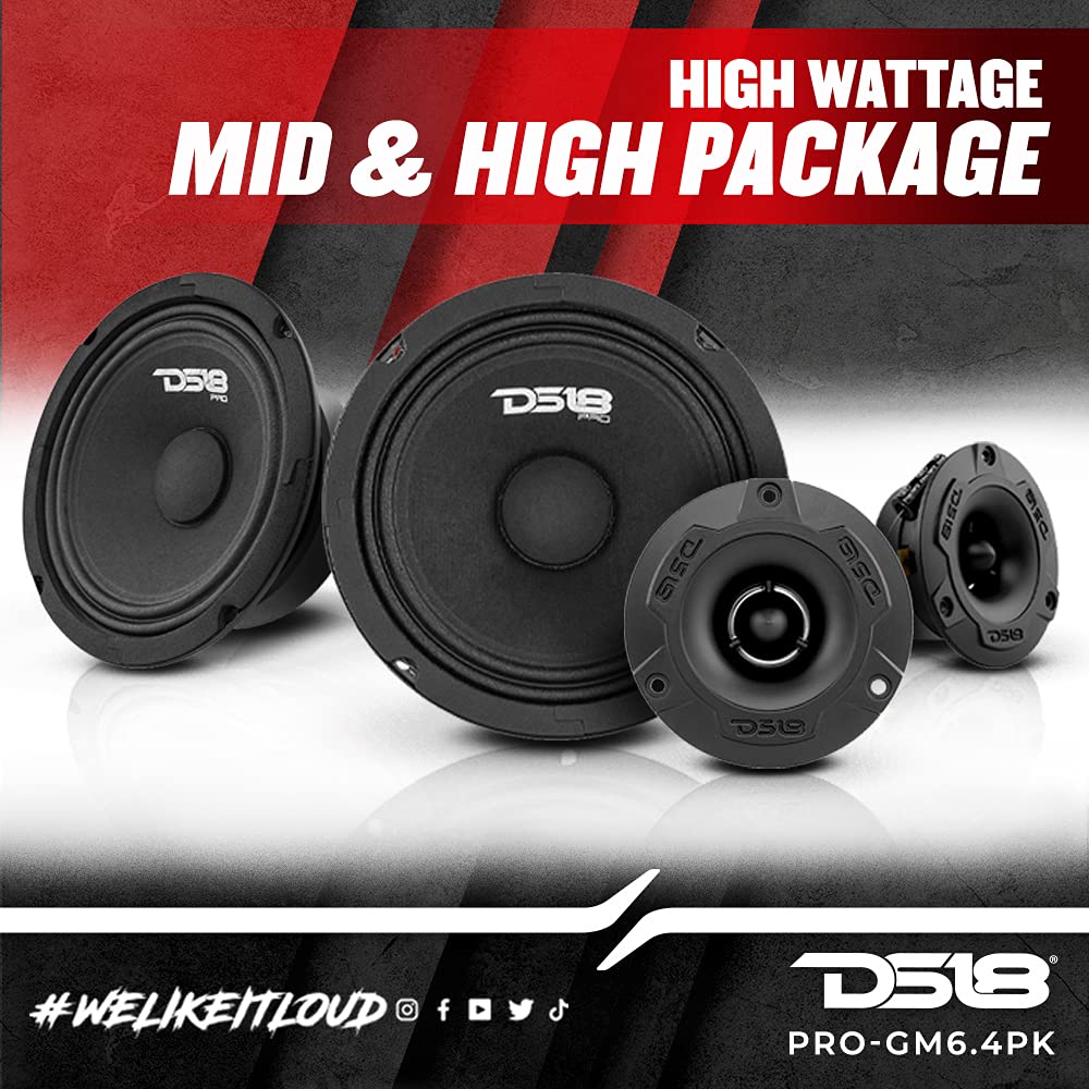 DS18 PRO-X6.4BMPK 6.5-Inch Midrange Speaker & Tweeter Kit