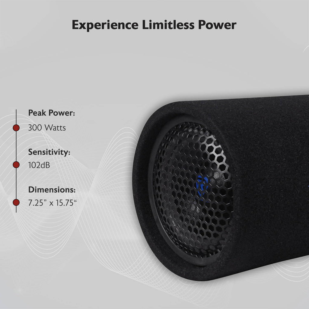 Rockville RTB65A 6.5-Inch 300W Powered Bass Tube Subwoofer