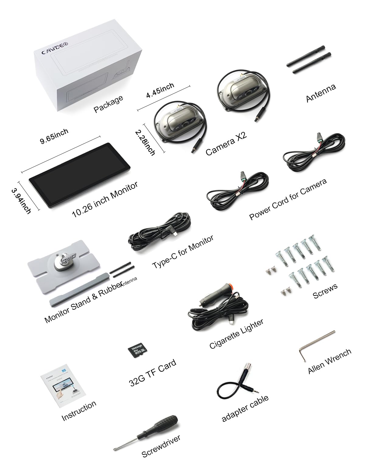10.26-Inch Dual Wireless 1080P Backup Camera System