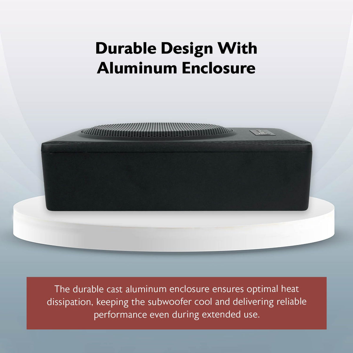Rockville Slim Under-Seat Powered Subwoofer with Built-In Amp