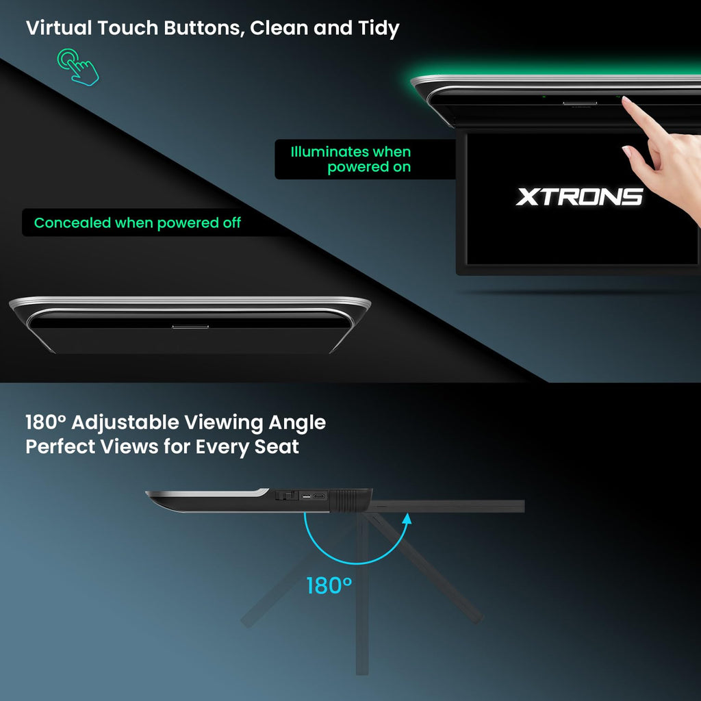 XTRONS 17.3-Inch Android Overhead Car Monitor 2+32GB WiFi HDMI