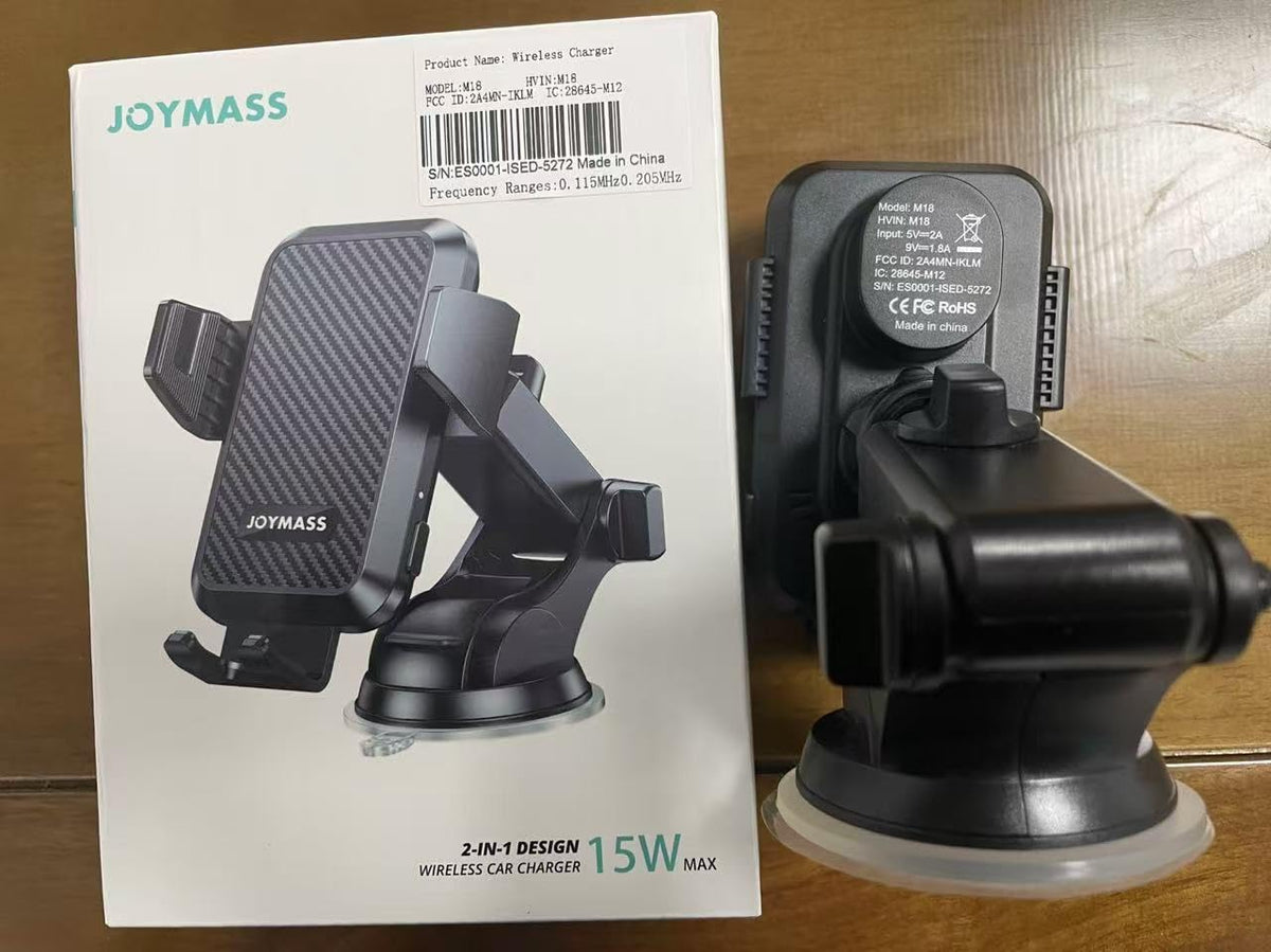 JOYMASS 15W Auto-Clamping Wireless Car Charger Mount