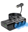 LIHAN 120W 8-in-1 Car Socket Splitter with 5 USB Ports