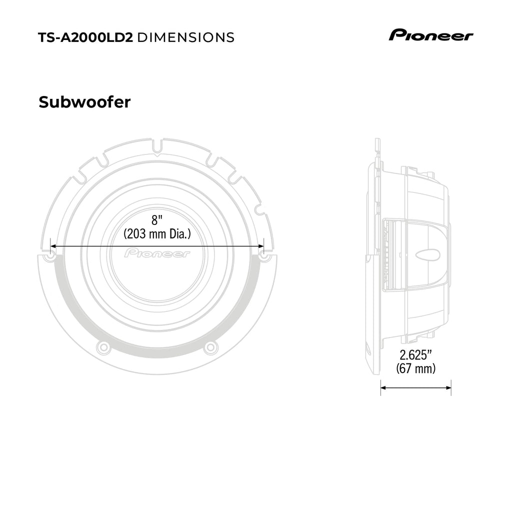 Pioneer A-Series TS-A25S4 10-Inch Car Audio Subwoofer