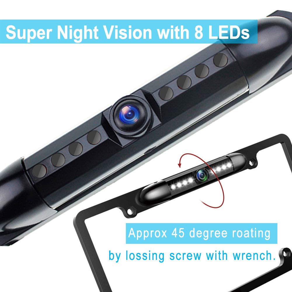 HD License Plate Backup Camera with Night Vision & 170° View