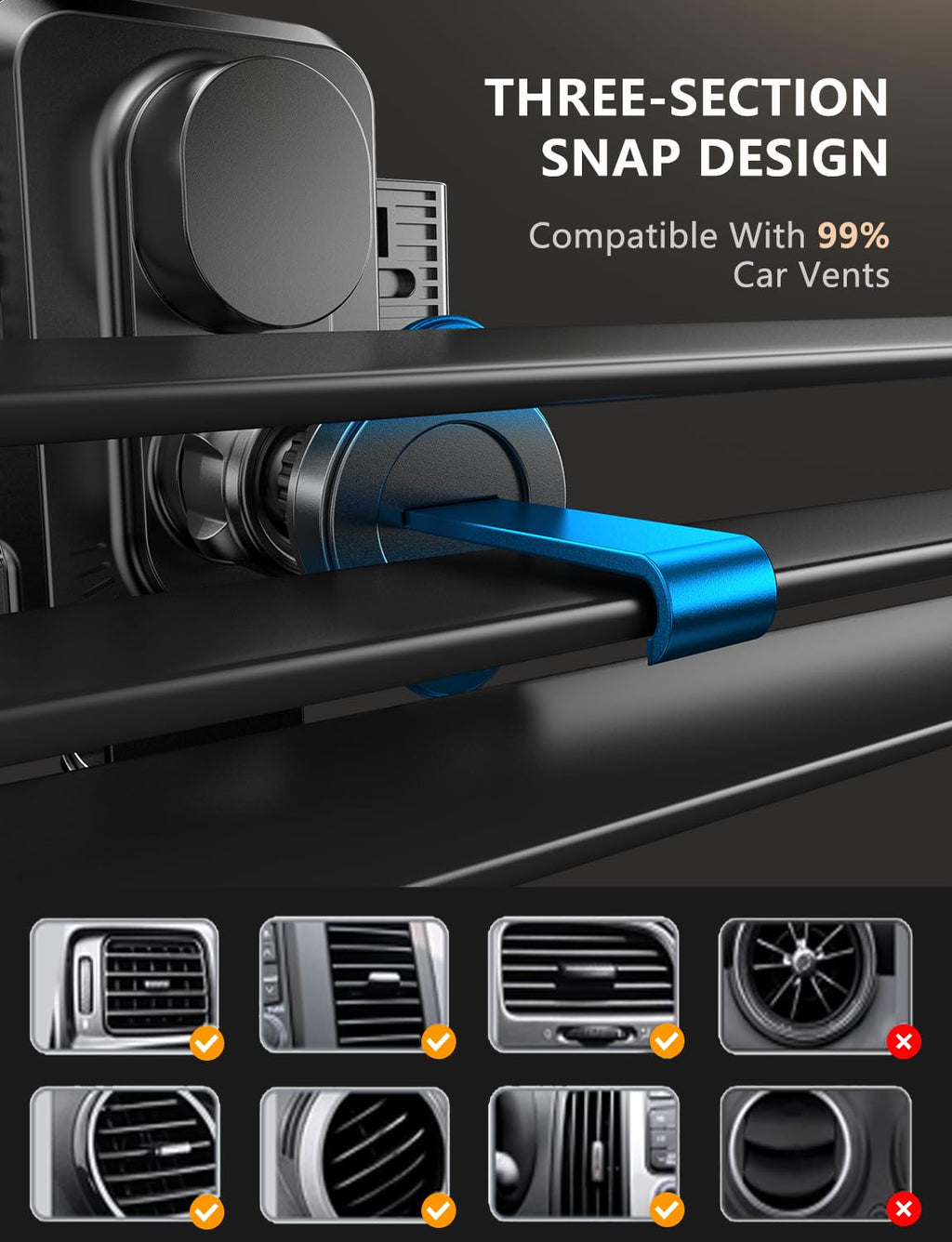JOYMASS 15W Auto-Clamping Wireless Car Charger Mount
