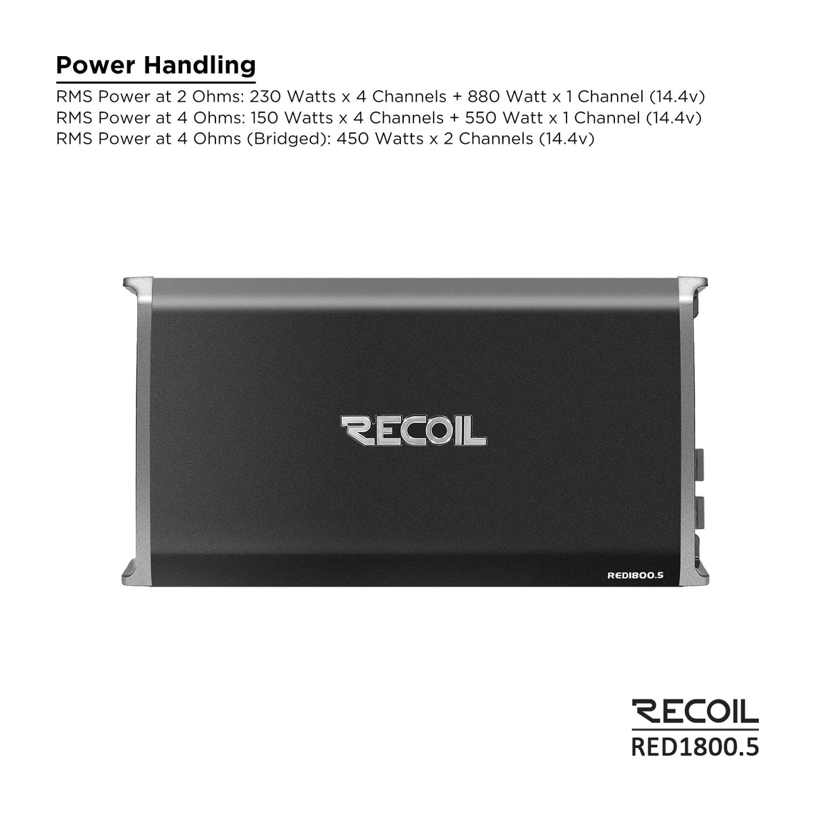 Recoil RED1800.5 1800W 5-Channel Class-D Car Amplifier