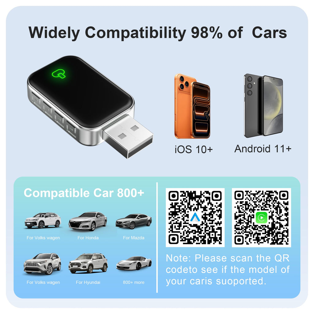 TAB0E Mini Wireless CarPlay Adapter for Apple iPhone
