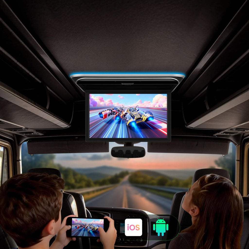 XTRONS 17.3-Inch Android Overhead Car Monitor 2+32GB WiFi HDMI