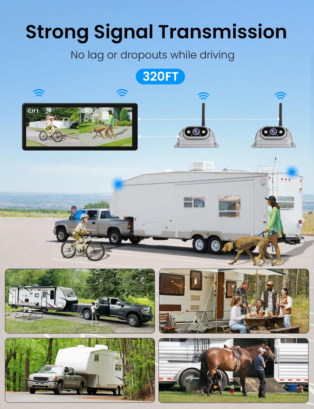 10.26-Inch Dual Wireless 1080P Backup Camera System