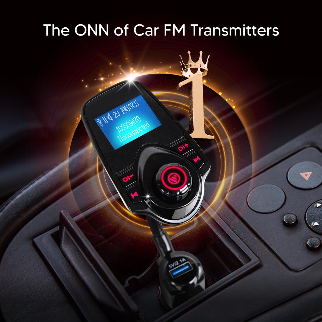 Bluetooth FM Transmitter & Car Audio Adapter - Black