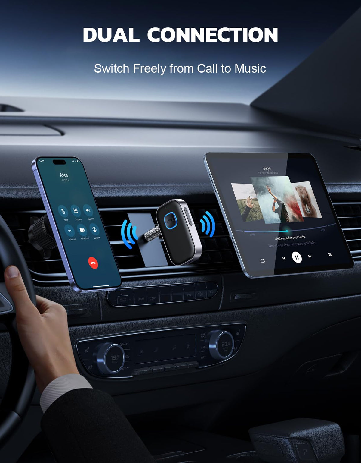 COMSOON Bluetooth Car Audio Receiver & AUX Adapter