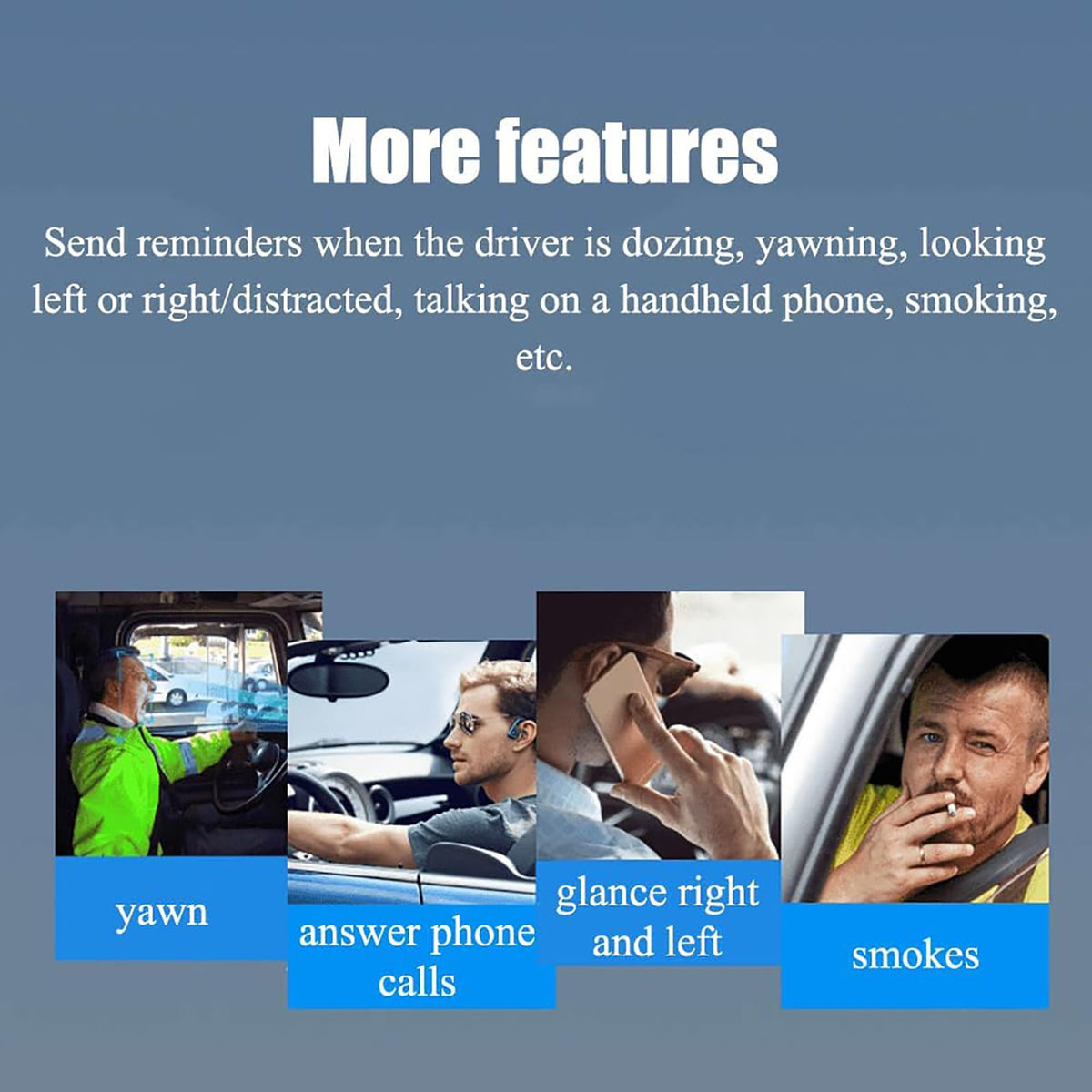 YTUOL AI Driver Fatigue Alarm & Anti-Sleep Monitor for Vehicles