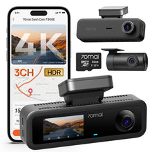 70mai T800E 4K 3-Channel Dash Cam with GPS & Wi-Fi 6