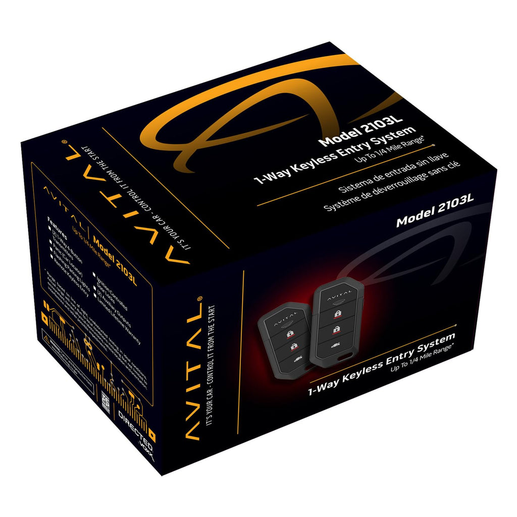 Avital 2103L Keyless Entry System with Two 4-Button Remotes