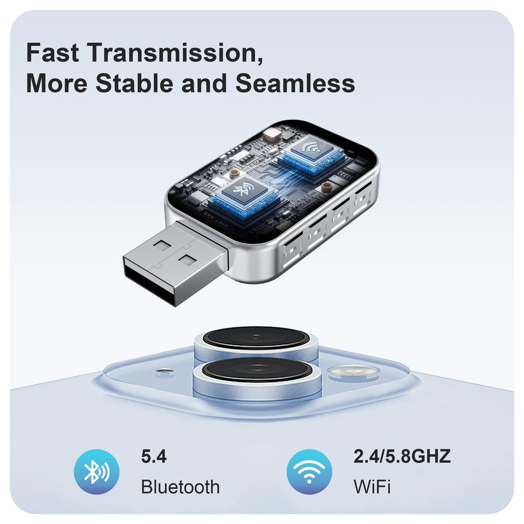 TAB0E Mini Wireless CarPlay Adapter for Apple iPhone
