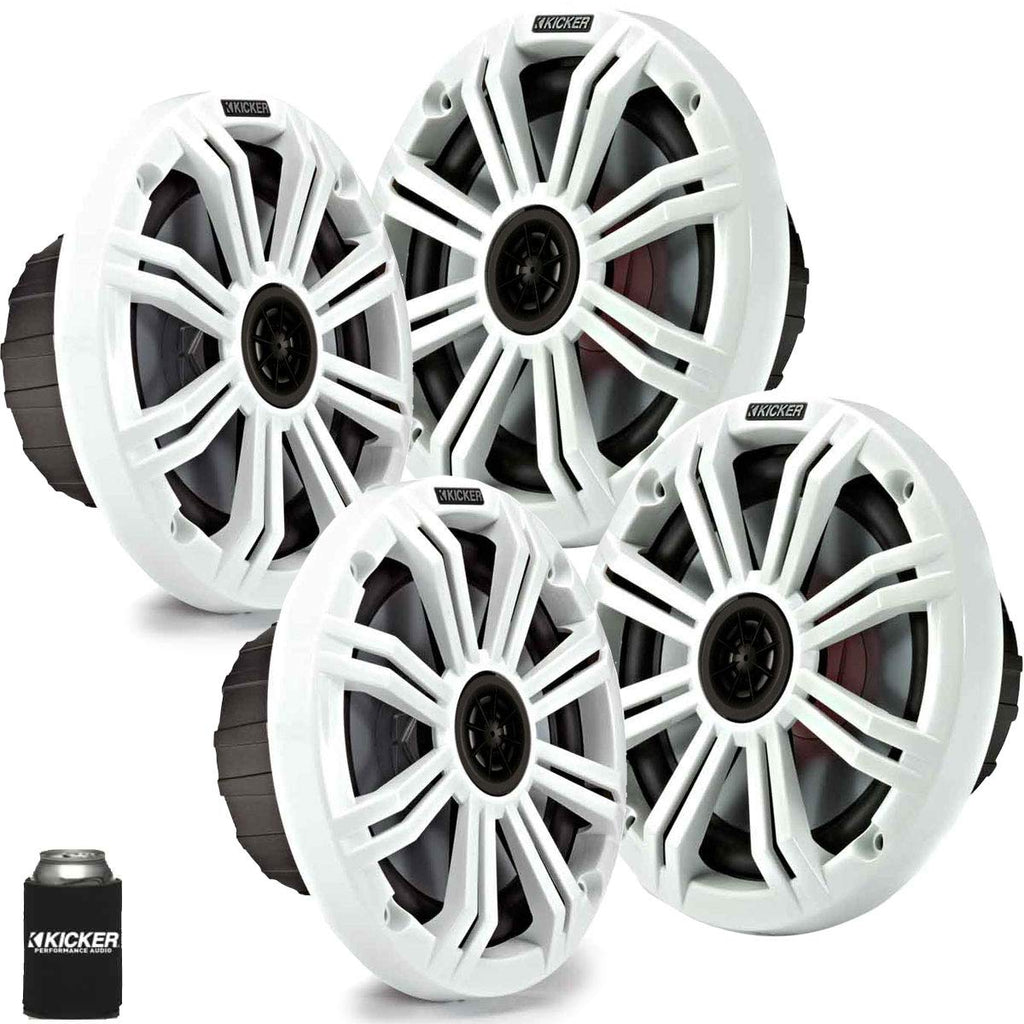 KICKER 6.5-Inch White Marine OEM Replacement Speakers 4-Pack