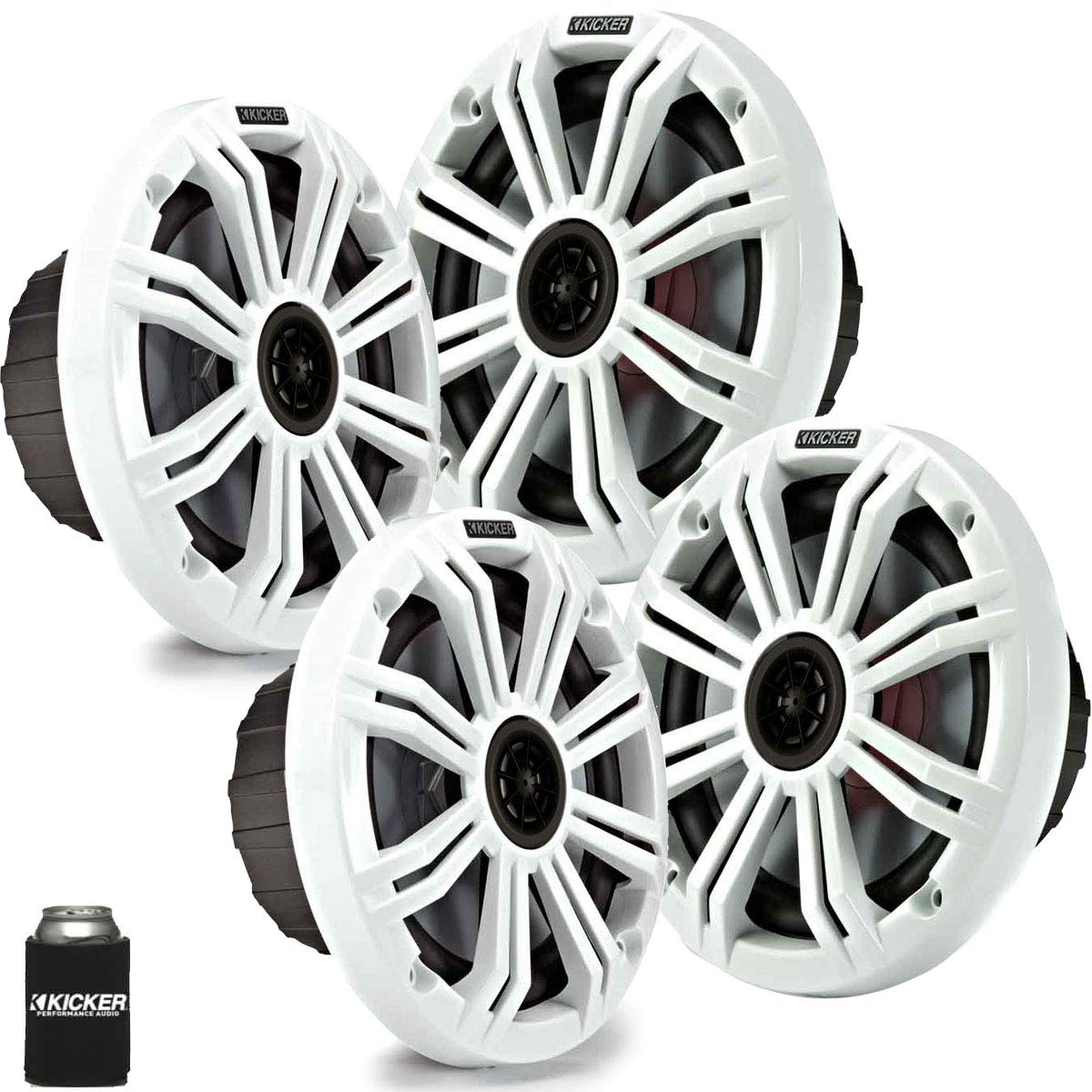 KICKER 6.5-Inch White Marine OEM Replacement Speakers 4-Pack