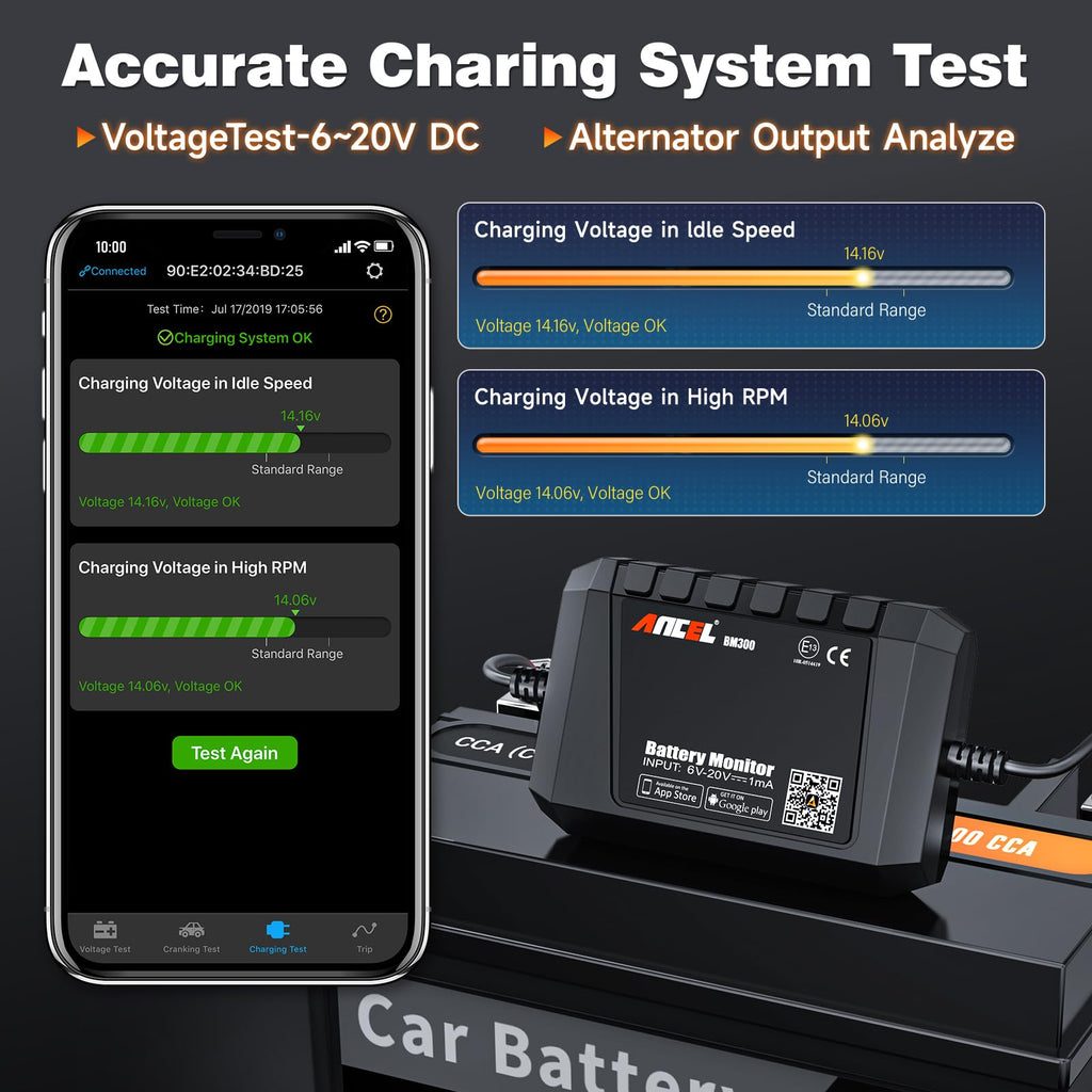 ANCEL BM300 Pro Bluetooth Battery Monitor & Voltmeter