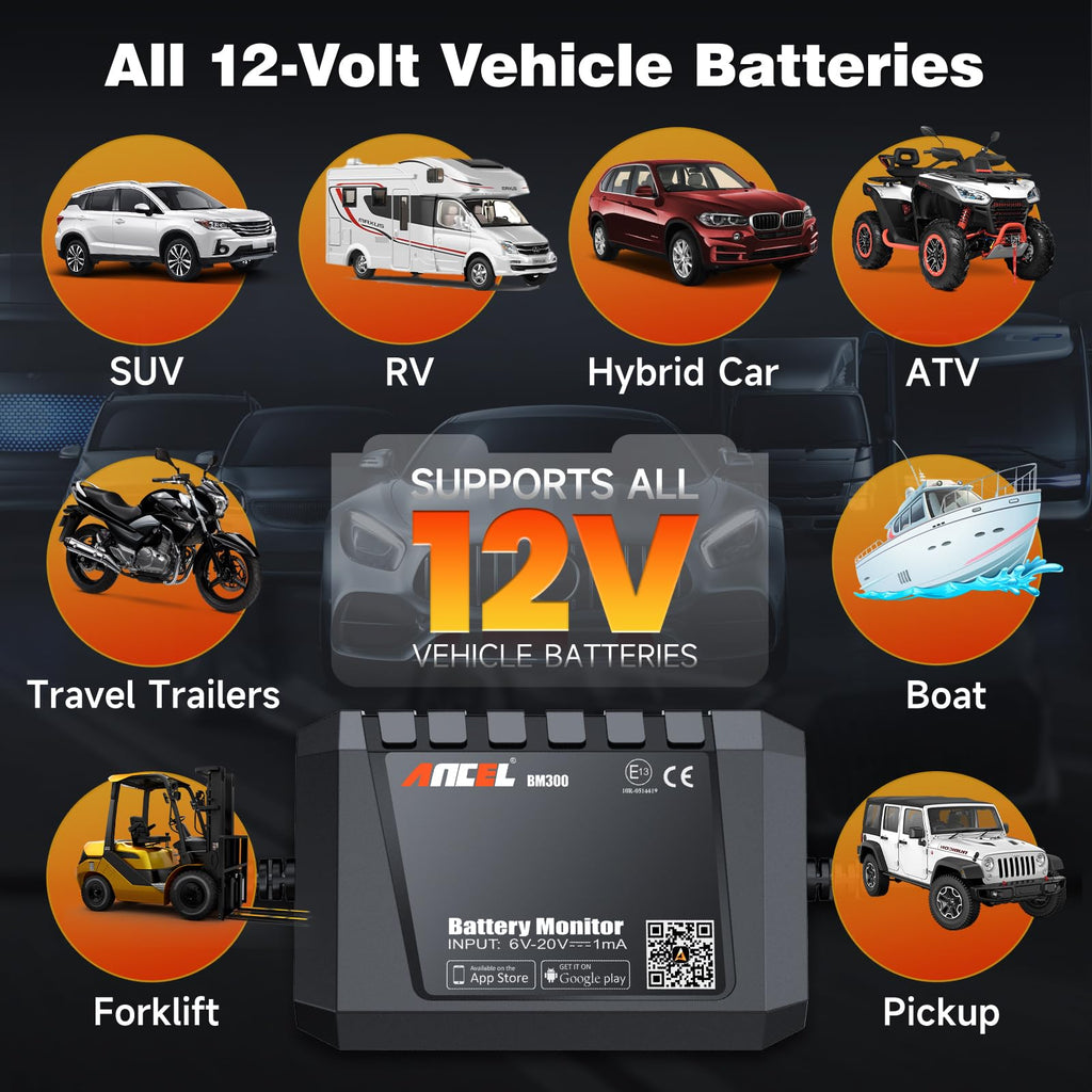 ANCEL BM300 Pro Bluetooth Battery Monitor & Voltmeter