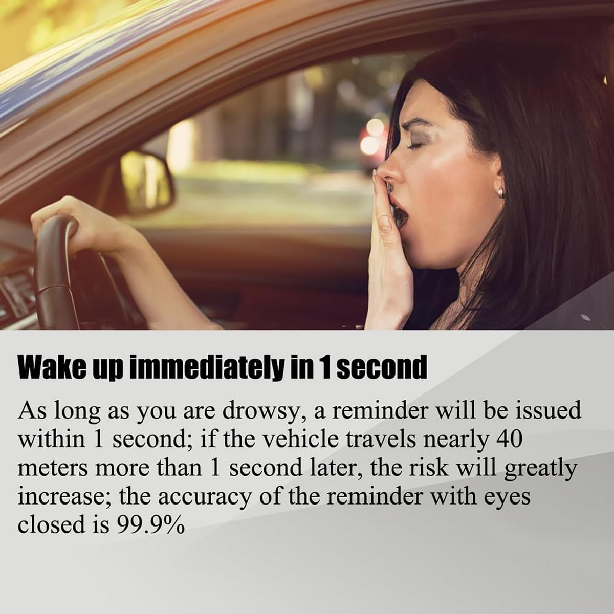 YTUOL AI Driver Fatigue Alarm & Anti-Sleep Monitor for Vehicles
