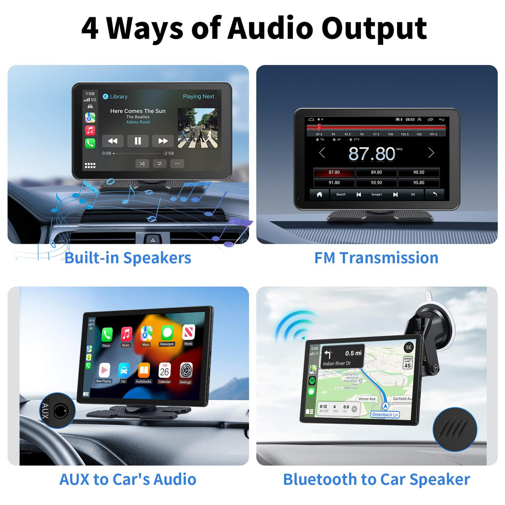 9-Inch Wireless CarPlay & Android Auto Portable Display