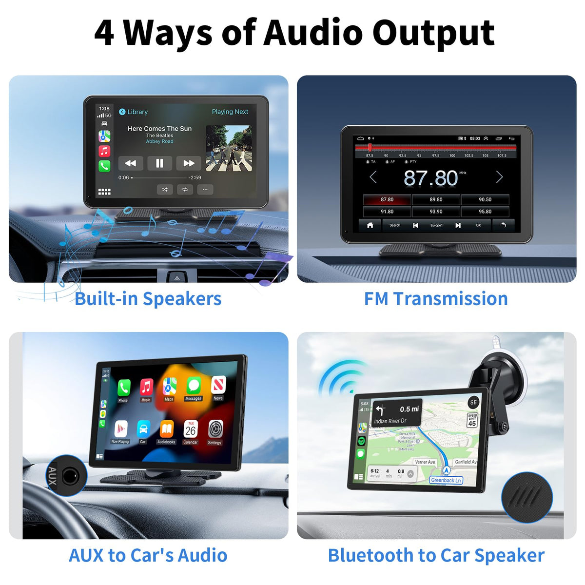 9-Inch Wireless CarPlay & Android Auto Portable Display