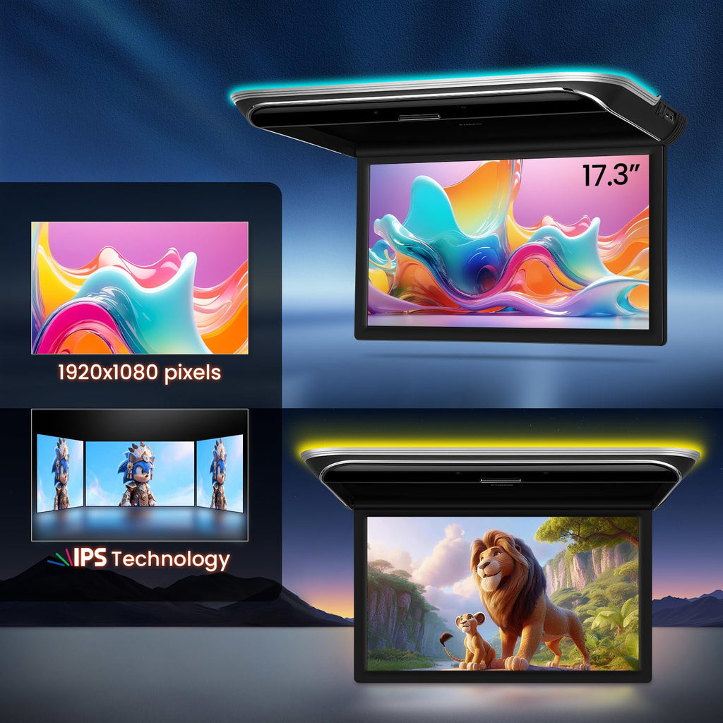 XTRONS 17.3-Inch Android Overhead Car Monitor 2+32GB WiFi HDMI