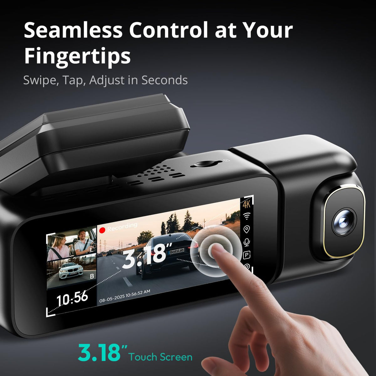 BOTSLAB G980H 4-Channel 360° Dash Cam with GPS & WiFi