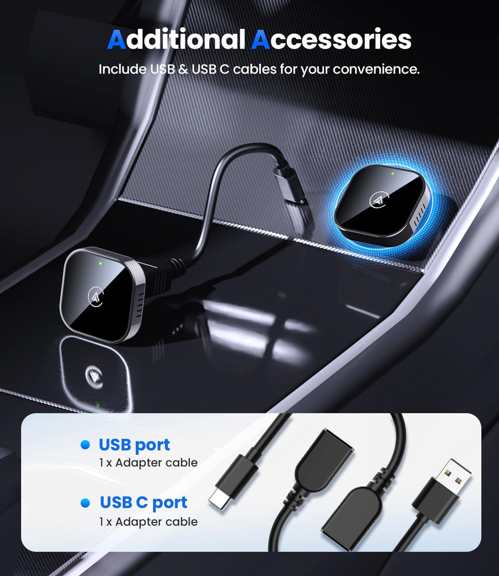 Teeran 2-in-1 Wireless CarPlay & Android Auto Adapter