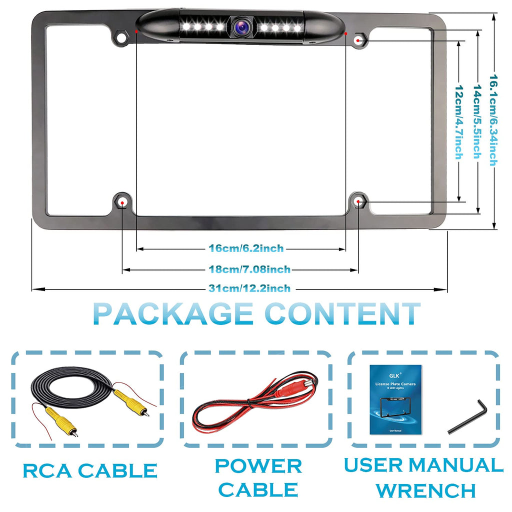 HD License Plate Backup Camera with Night Vision & 170° View
