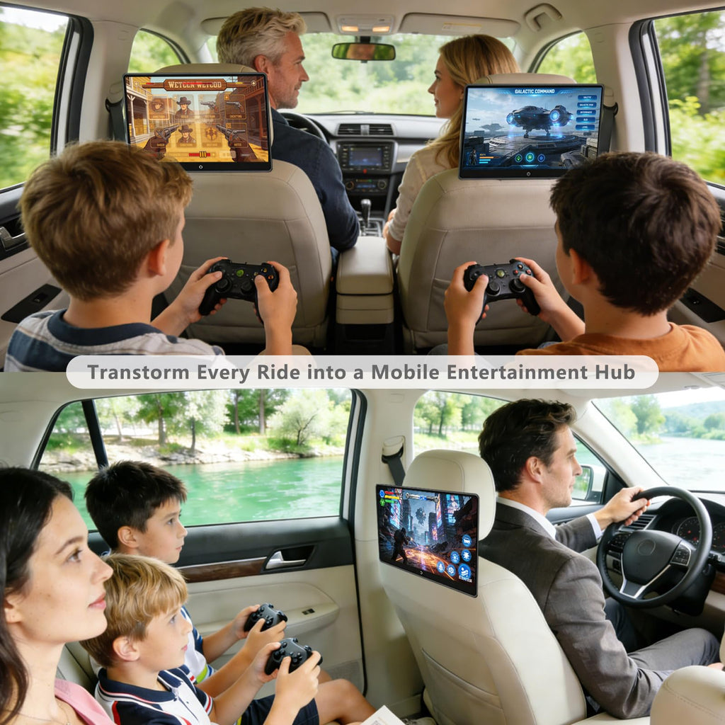 14-Inch 4K Android Headrest Entertainment Monitors 2-Pack