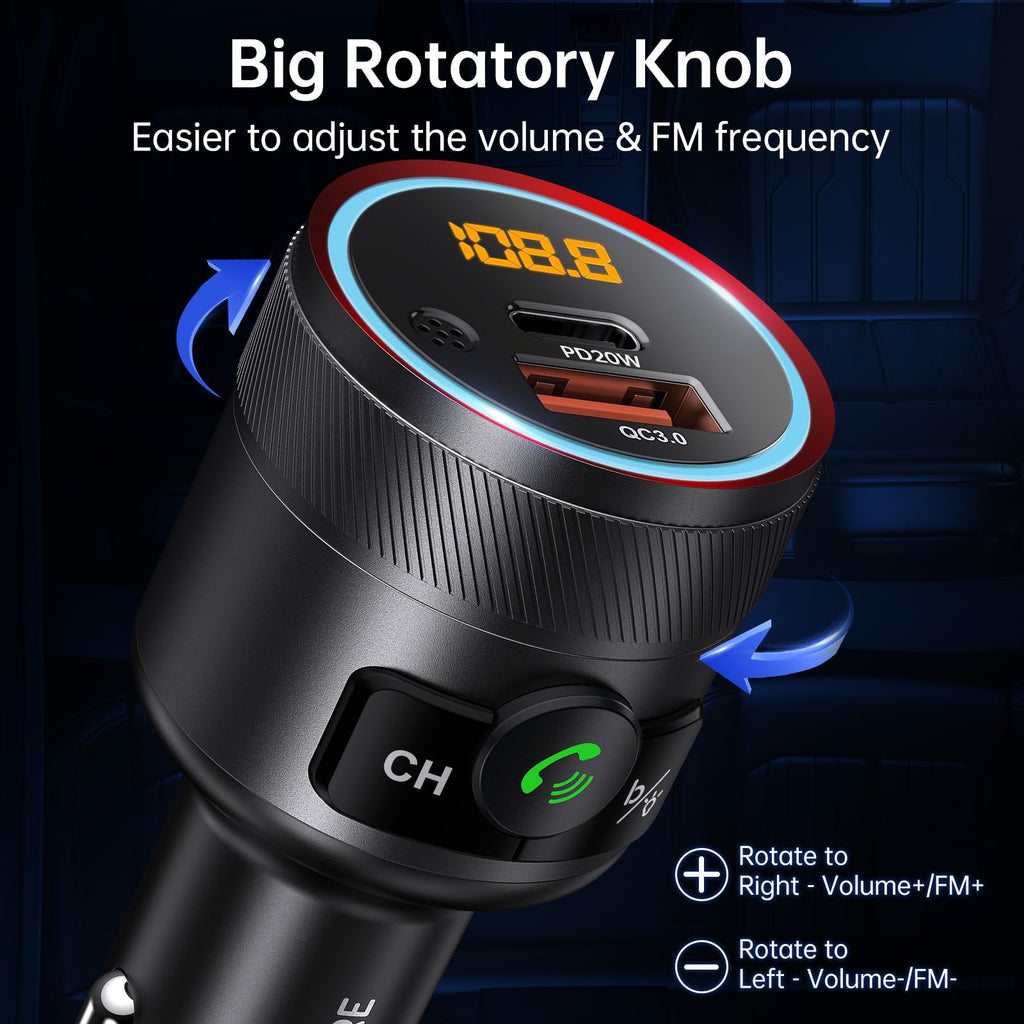 Syncwire Bluetooth 5.4 FM Transmitter for Car Audio