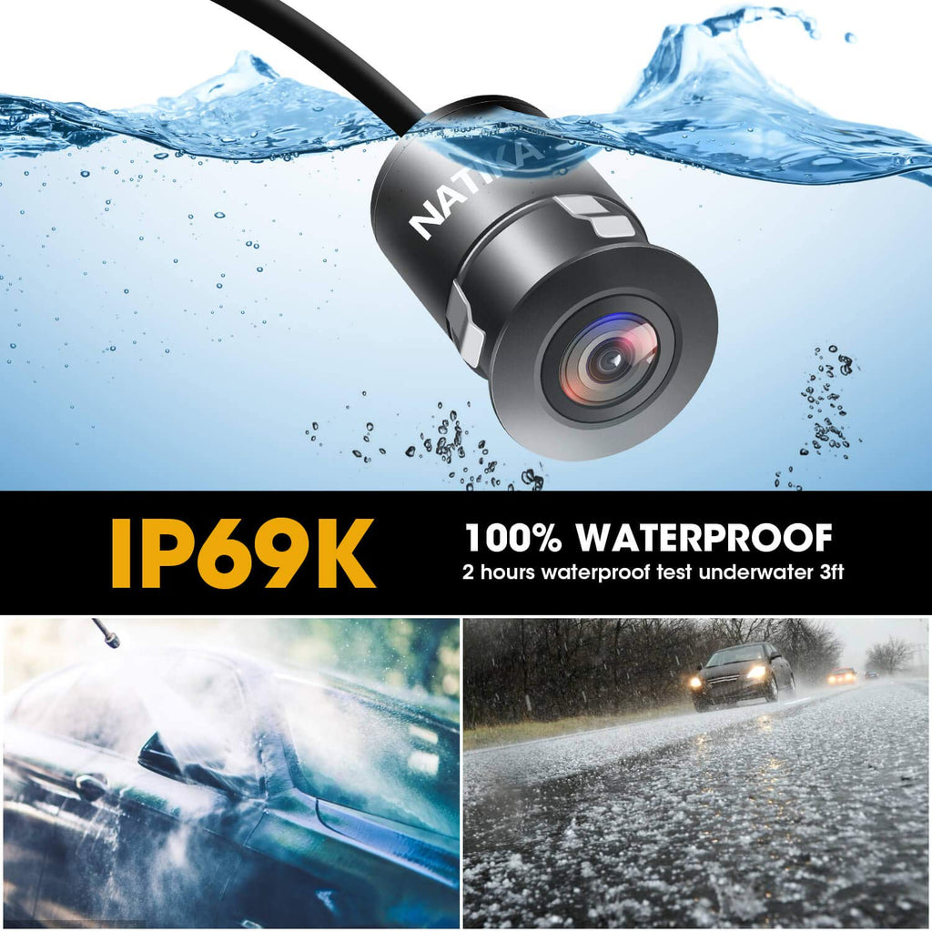 NATIKA 720P AHD Night Vision Backup Camera with Dual Mount