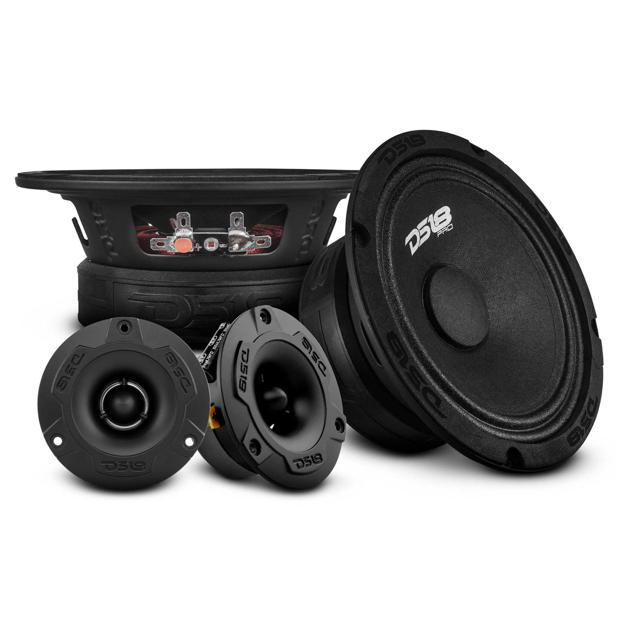 DS18 PRO-X6.4BMPK 6.5-Inch Midrange Speaker & Tweeter Kit