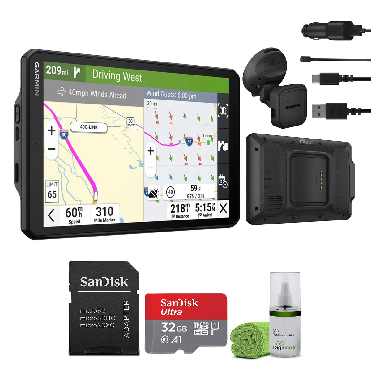 Garmin dēzl GPS Truck Navigator & Travel Bundle