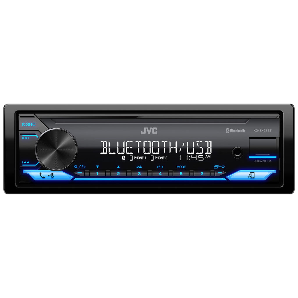 JVC Single-DIN Car Stereo Receiver with Bluetooth
