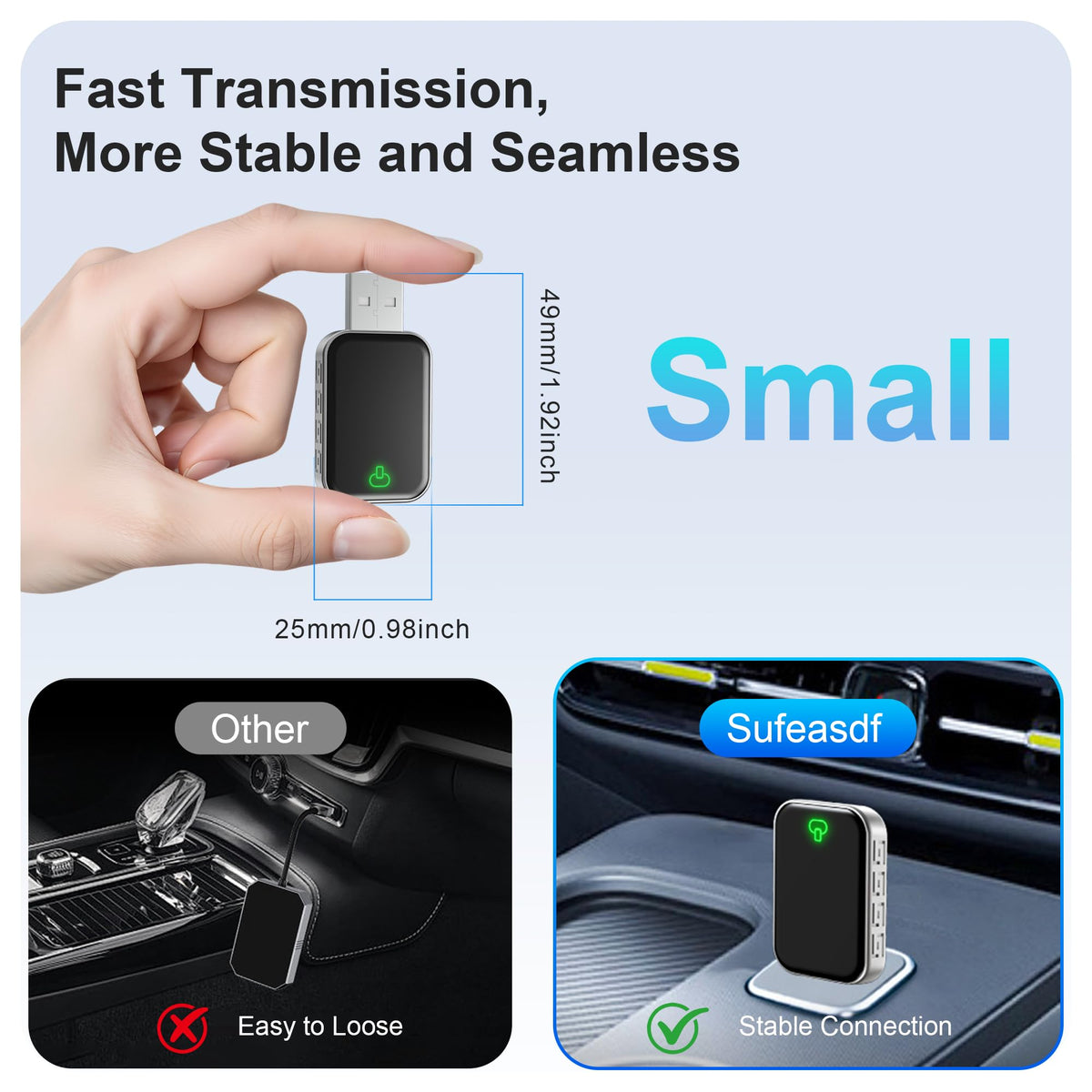 TAB0E Mini Wireless CarPlay Adapter for Apple iPhone
