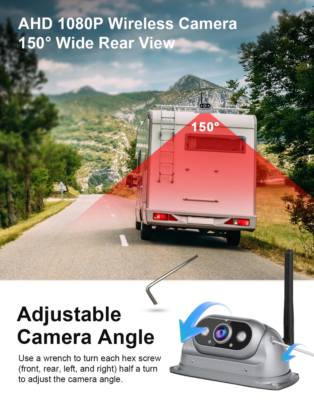 10.26-Inch Dual Wireless 1080P Backup Camera System
