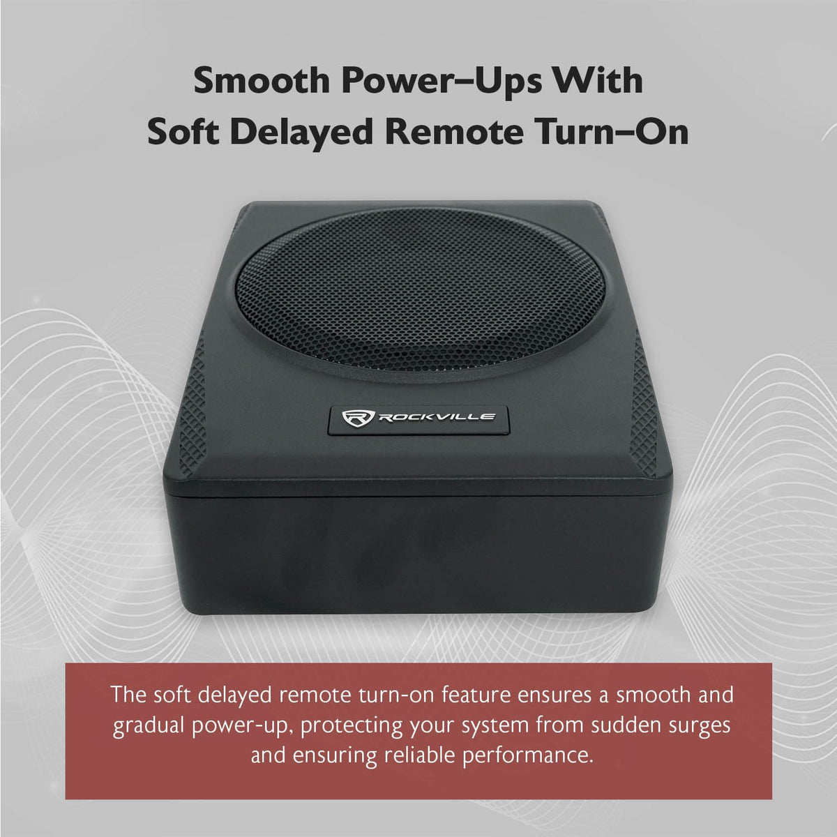 Rockville Slim Under-Seat Powered Subwoofer with Built-In Amp